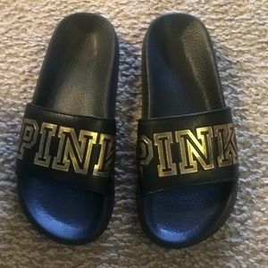 Black gold VS PINK Slippers size medium